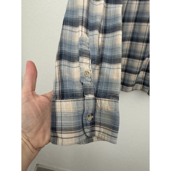 Chaps Women’s Plaid Blue Long Sleeve Button Down Shirt Chest Pockets XL - Picture 4 of 10